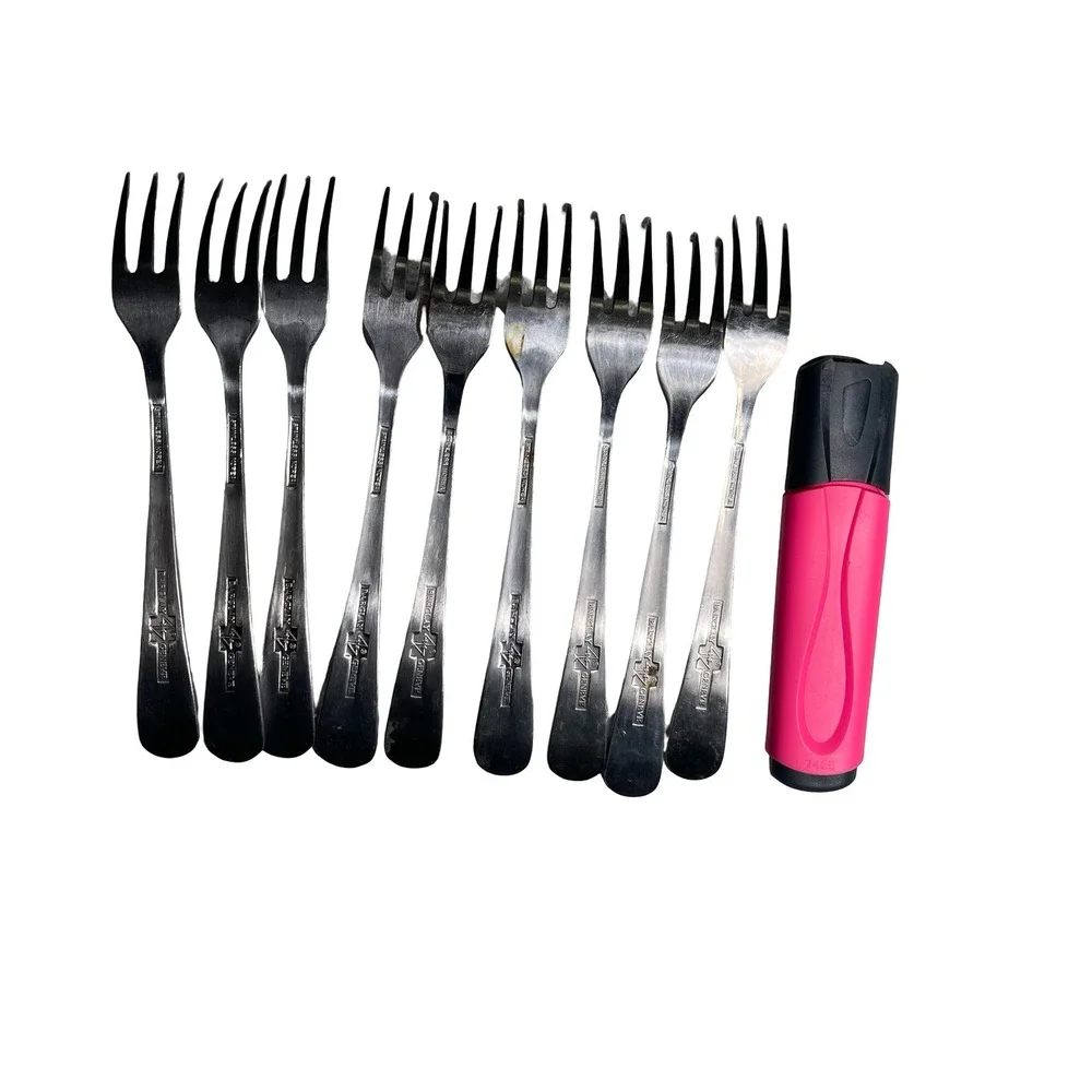 9 Barclay Geneve Stainless Korea Cocktail Appetizer Forks Silverware Set